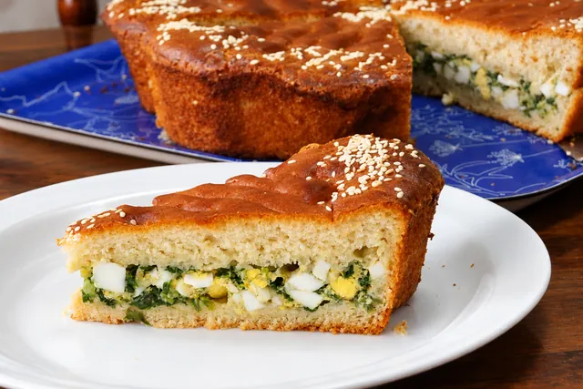 Пирог с зелёным луком и яйцом (дрожжевой) Пирог с зелёным луком и яйцом (дрожжевой)
